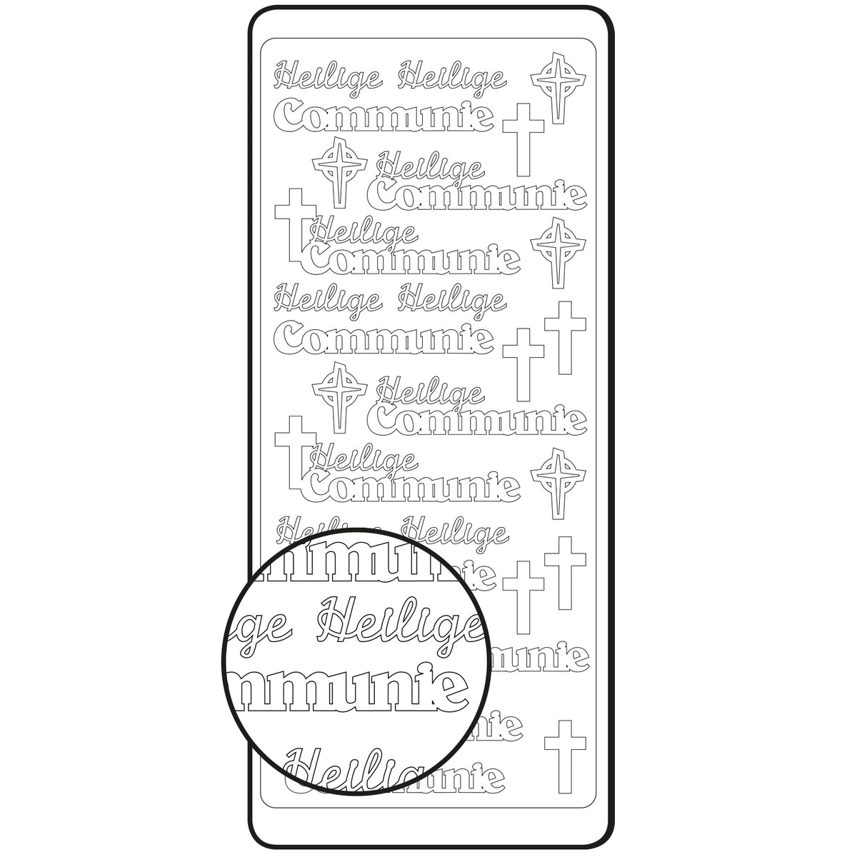 Vaessen creative • sticker 10x23cm 10pcs zilver heilige communie