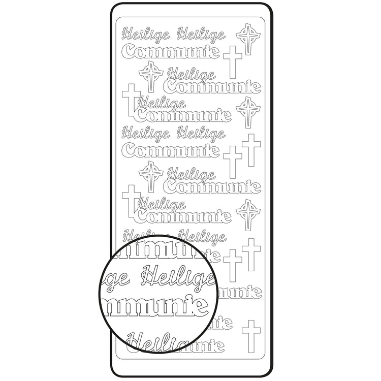 Vaessen creative • sticker 10x23cm 10pcs zilver heilige communie