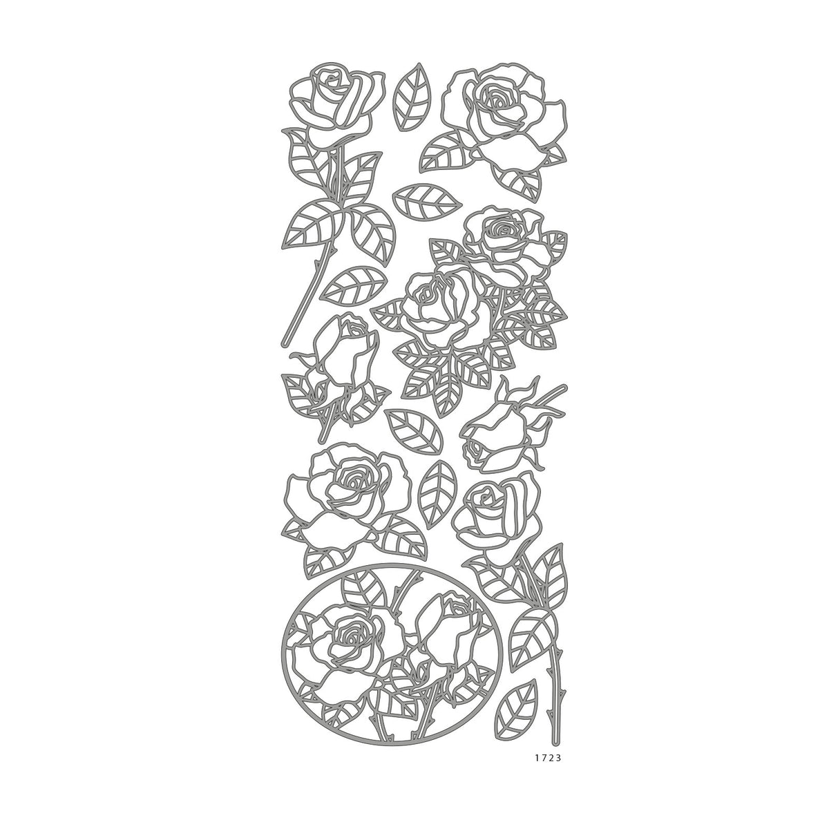 Vaessen creative • sticker 10x23cm 10pcs zilver bloemen