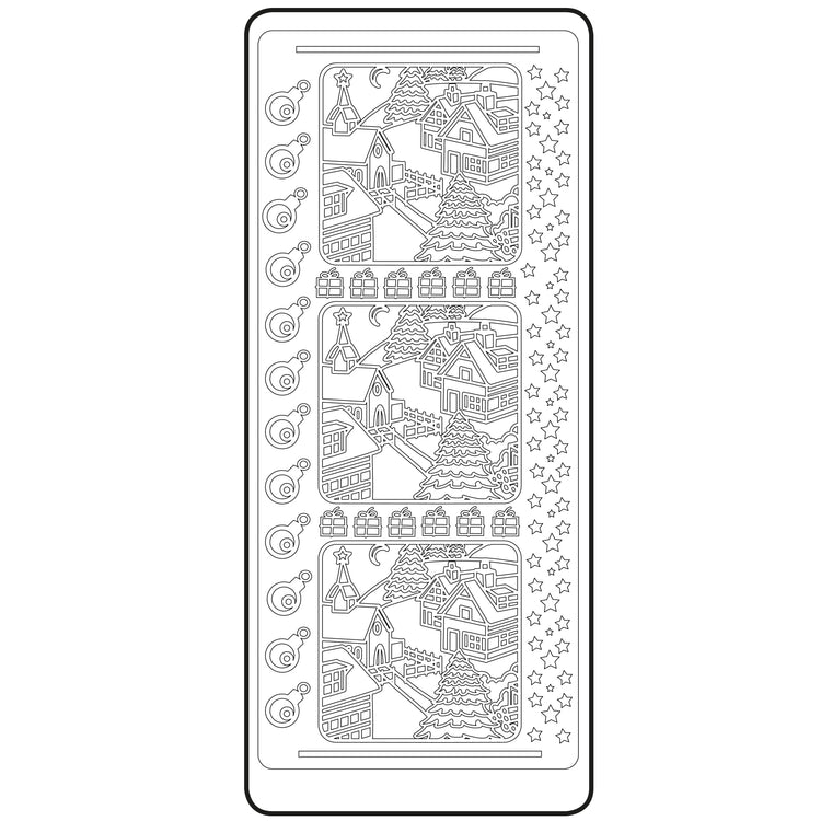 Vaessen creative • sticker 10x23cm 10pcs goud kersttafereel