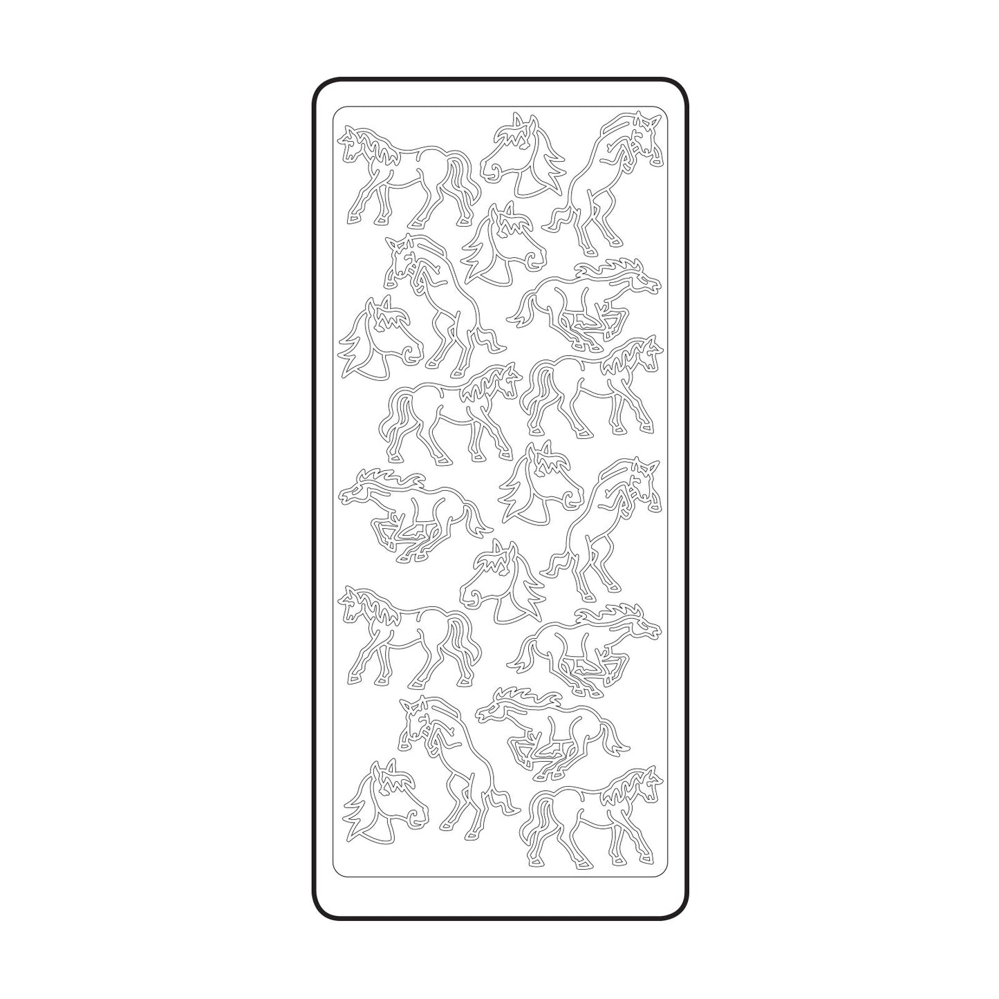 Vaessen creative • sticker 10x23cm 10pcs goud paarden
