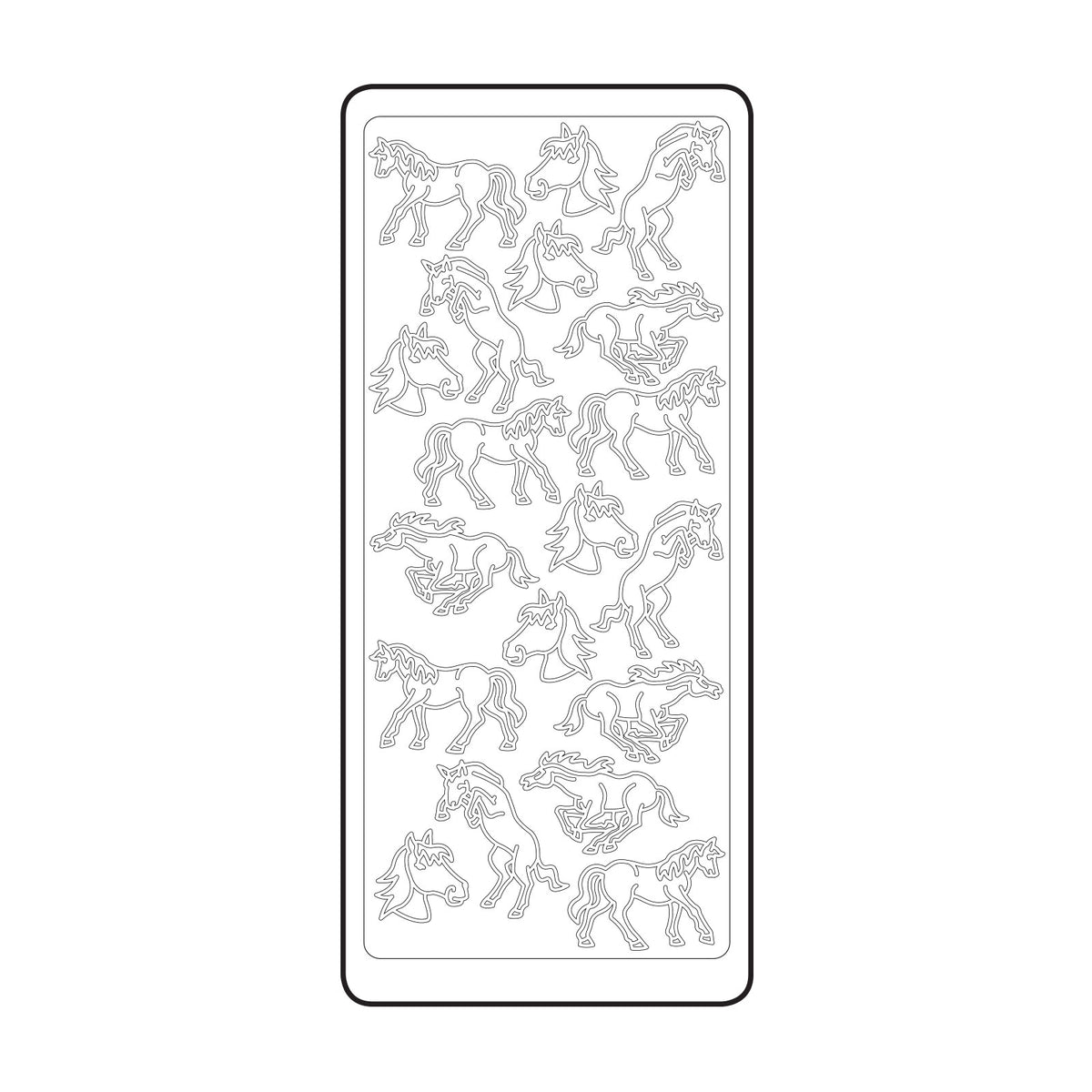 Vaessen creative • sticker 10x23cm 10pcs goud paarden