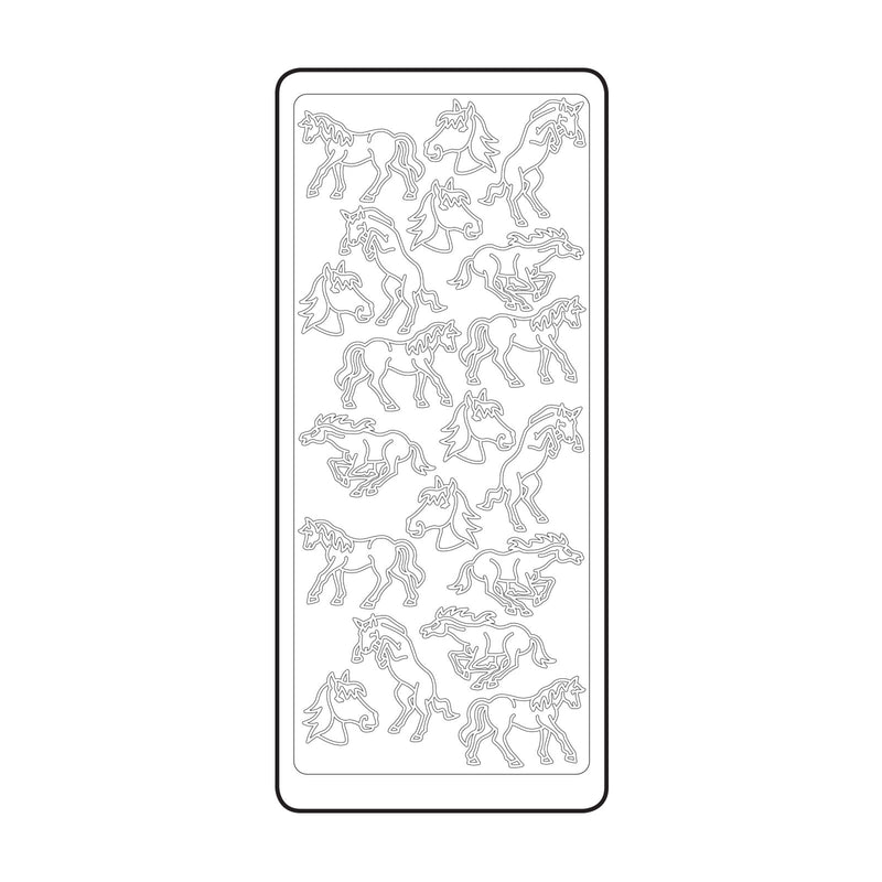 Vaessen creative • sticker 10x23cm 10pcs goud paarden