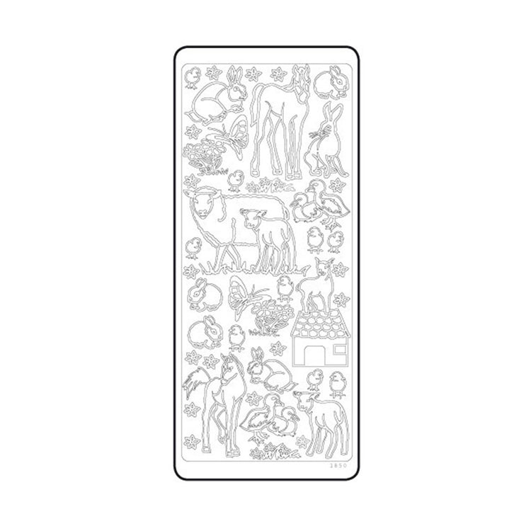 Vaessen creative • sticker 10x23cm 10pcs goud diverse dieren