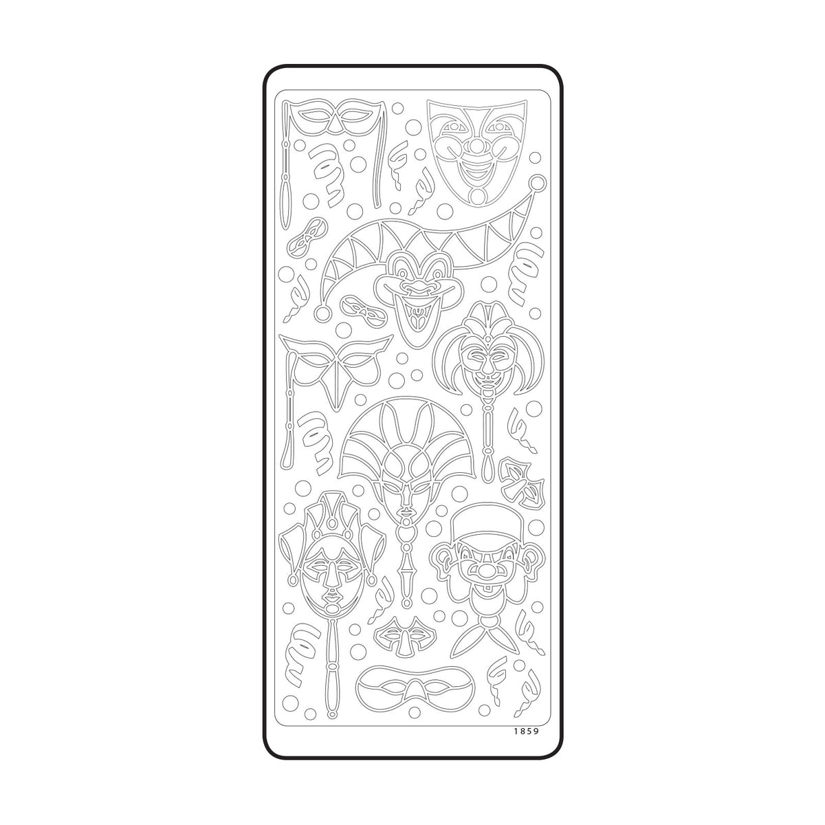 Vaessen creative • sticker 10x23cm 10pcs goud maskers