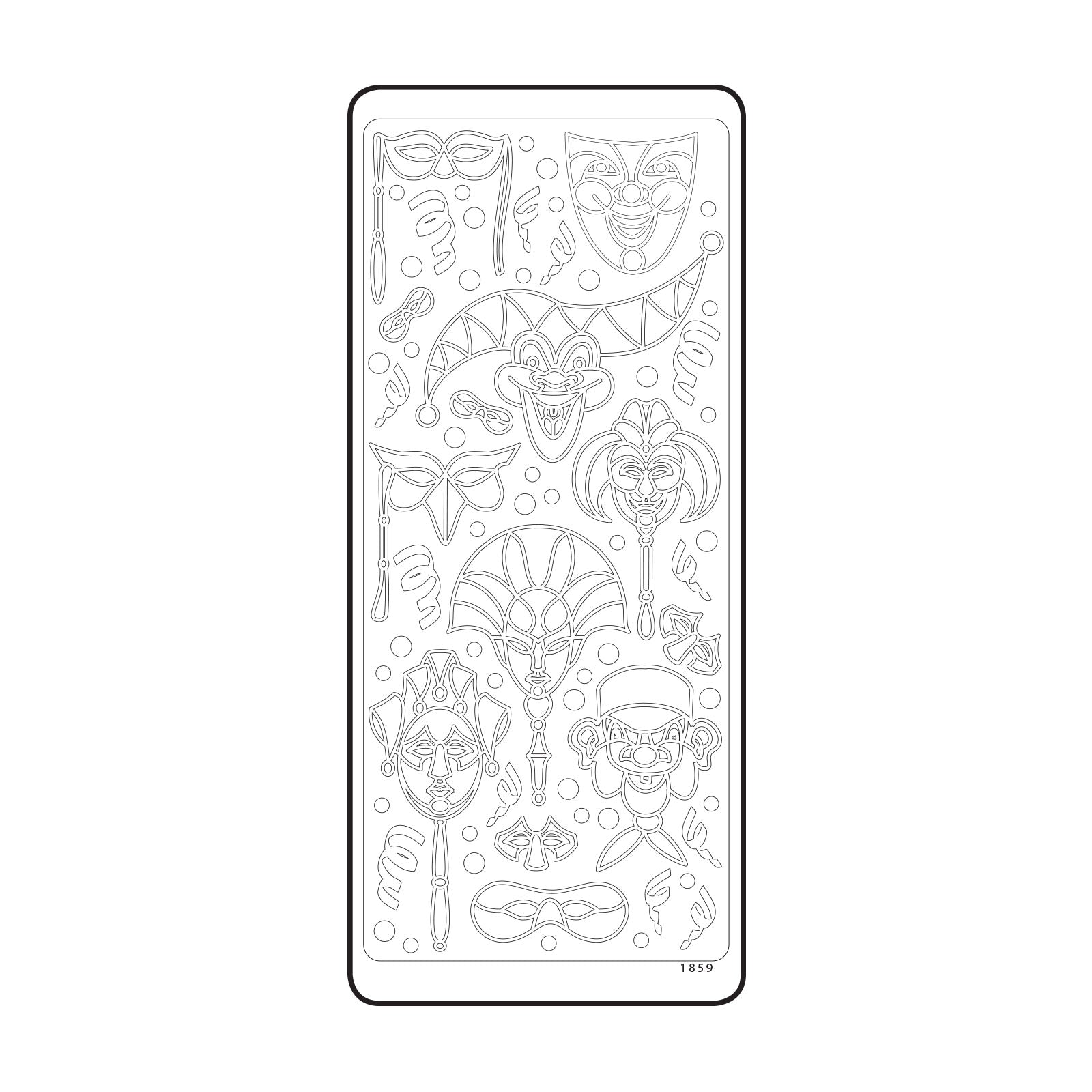 Vaessen creative • sticker 10x23cm 10pcs goud maskers