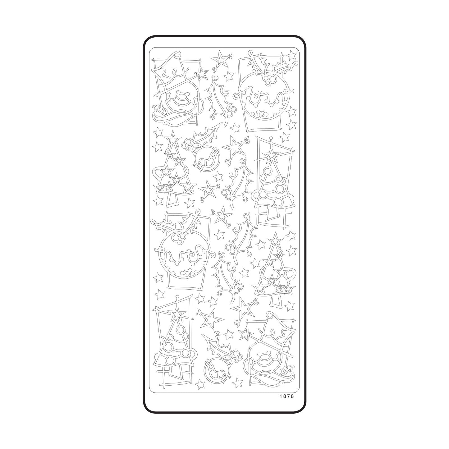 Vaessen creative • sticker 10x23cm 10pcs goud kerst diversen