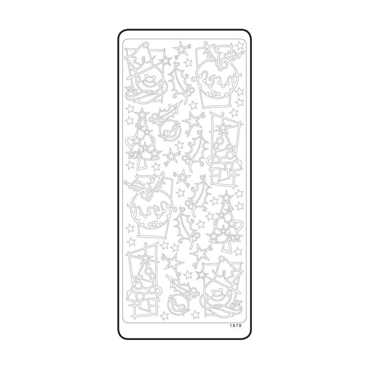 Vaessen creative • sticker 10x23cm 10pcs goud kerst diversen