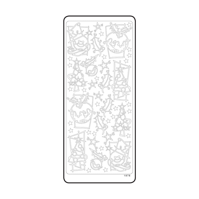 Vaessen creative • sticker 10x23cm 10pcs goud kerst diversen