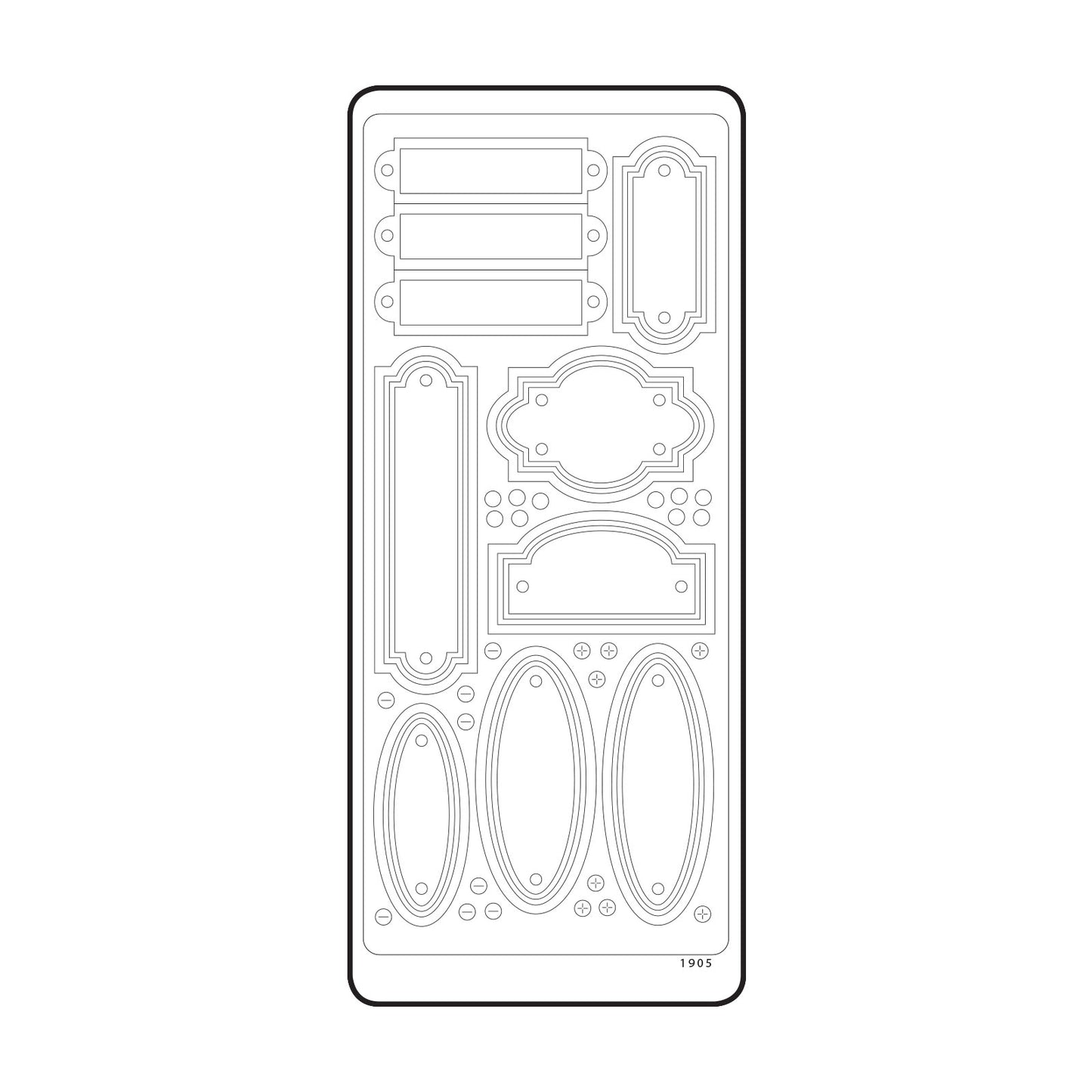 Vaessen creative • sticker 10x23cm 10pcs zilver labels