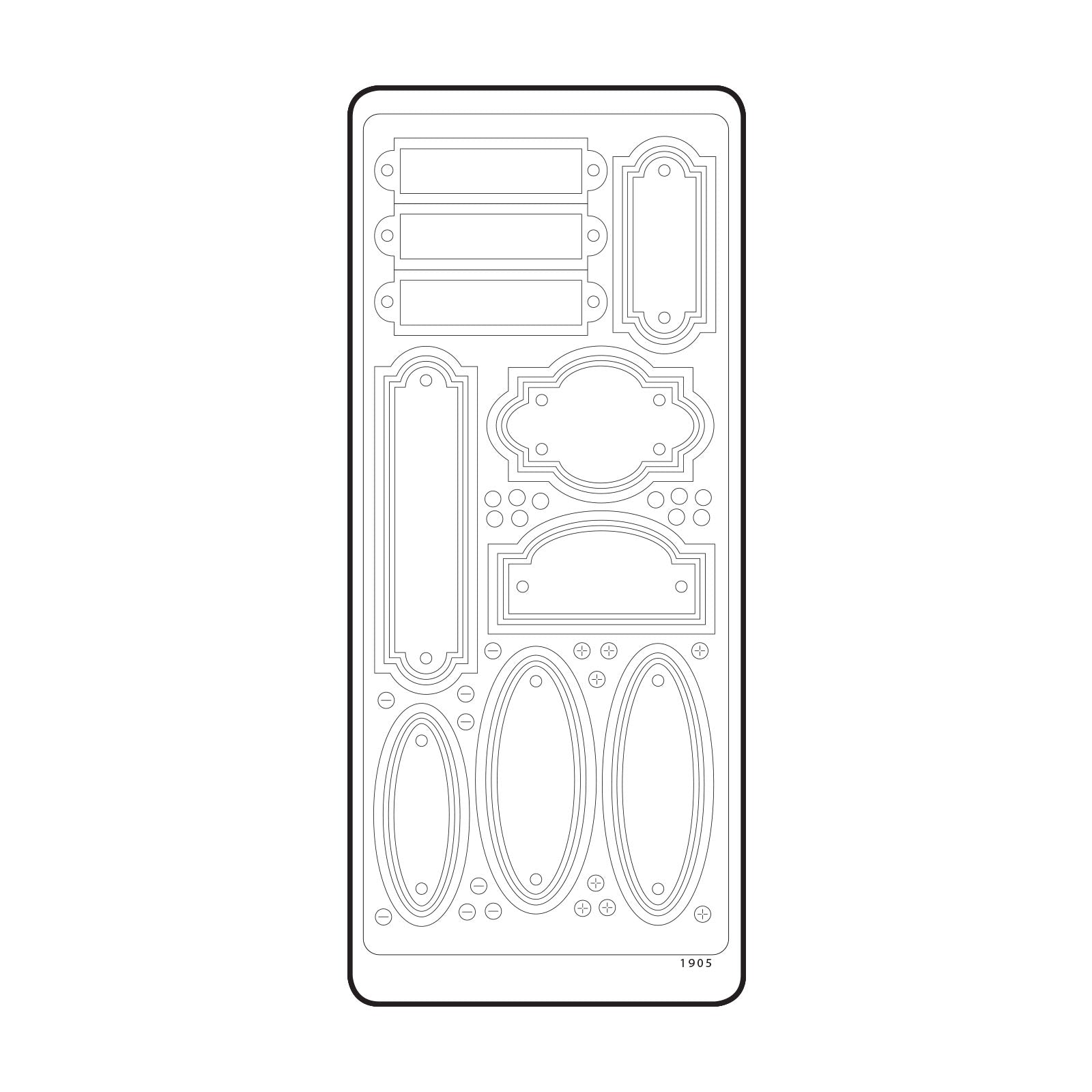 Vaessen creative • sticker 10x23cm 10pcs zilver labels