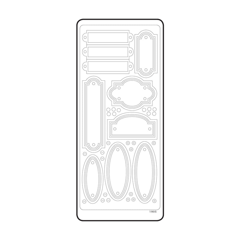 Vaessen creative • sticker 10x23cm 10pcs zilver labels