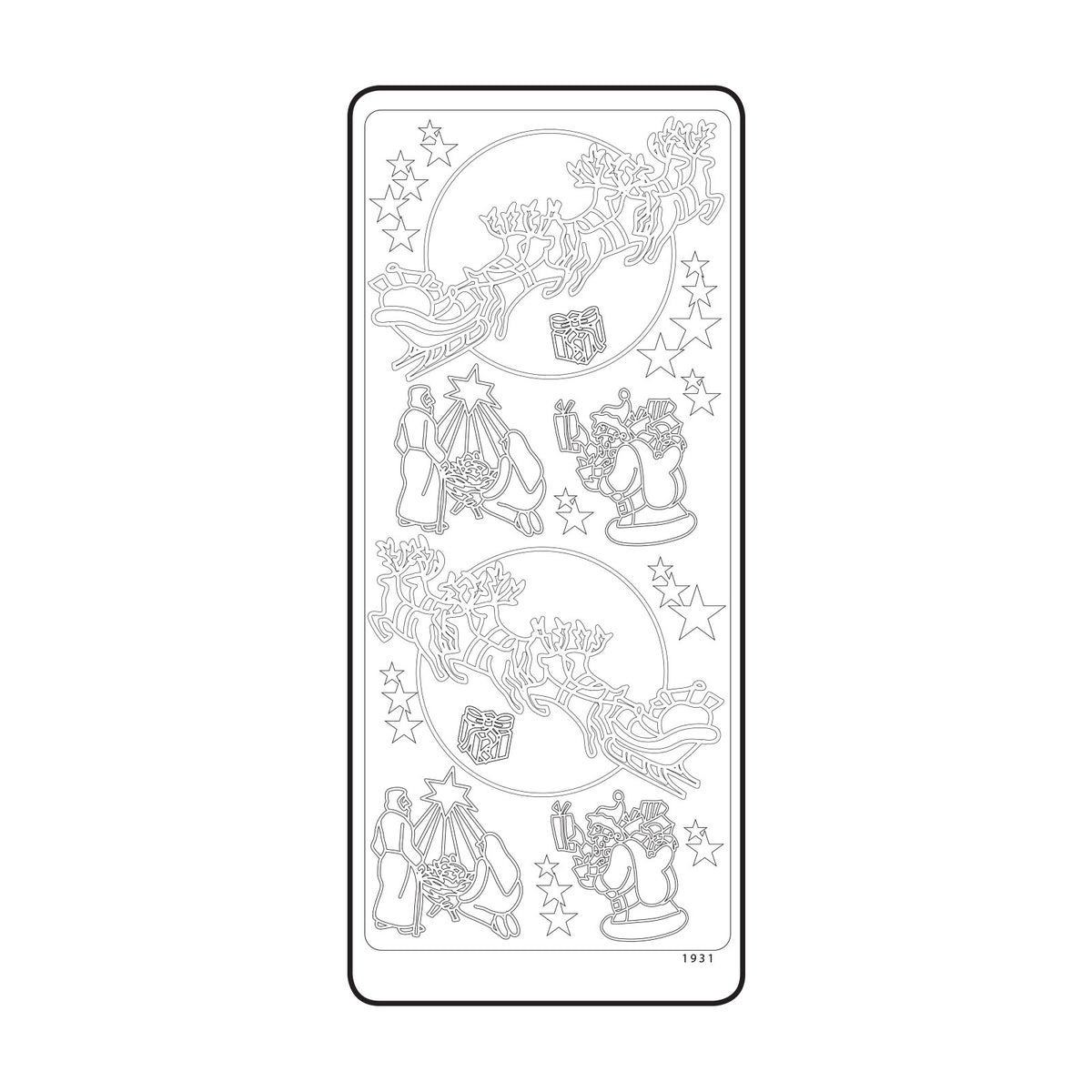 Vaessen creative • sticker 10x23cm 10pcs goud kersttafereel