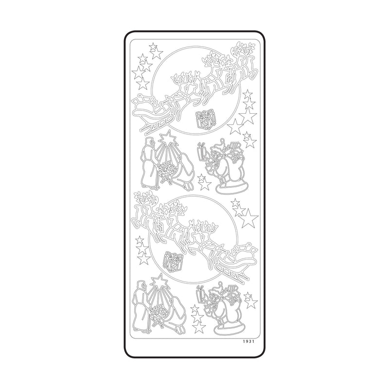 Vaessen creative • sticker 10x23cm 10pcs goud kersttafereel