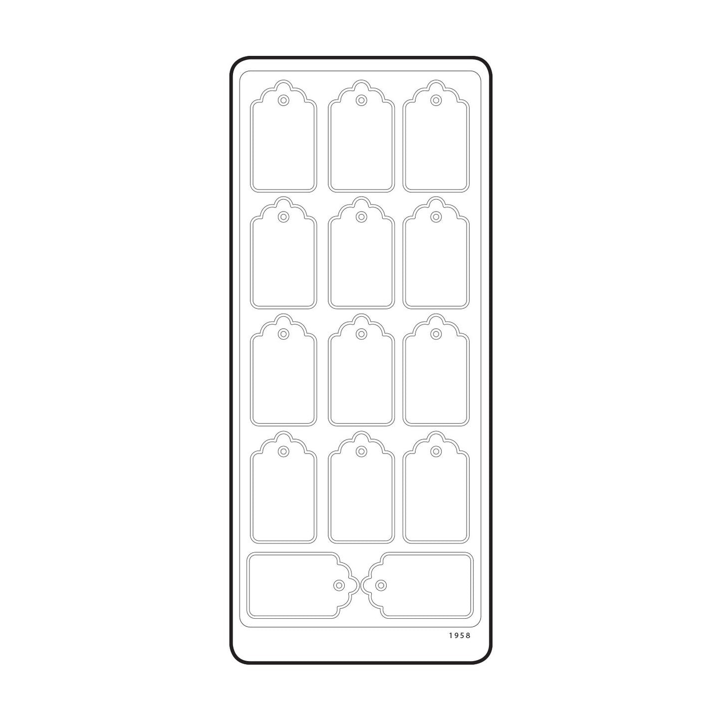 Vaessen creative • sticker 10x23cm 10pcs zilver labels