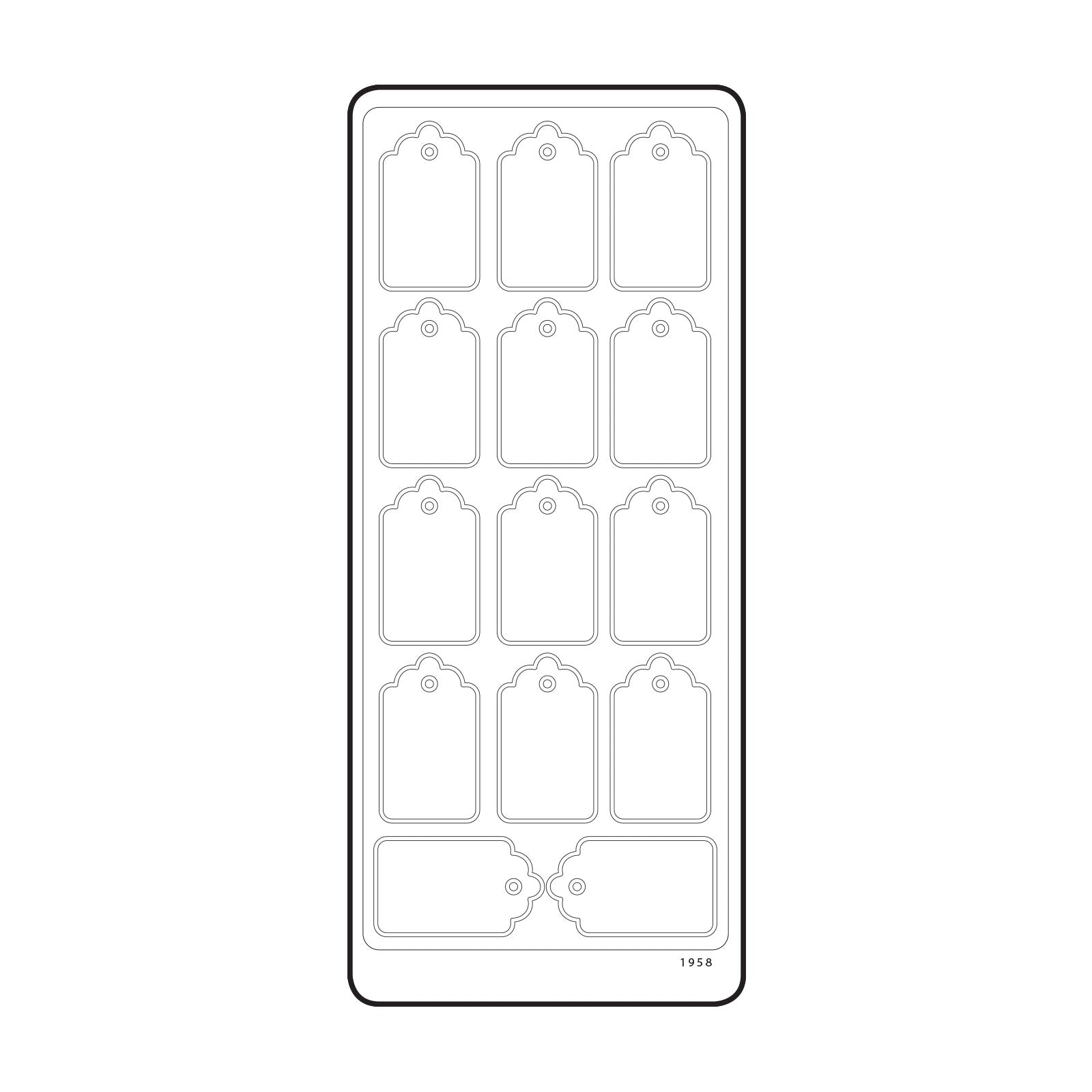 Vaessen creative • sticker 10x23cm 10pcs zilver labels