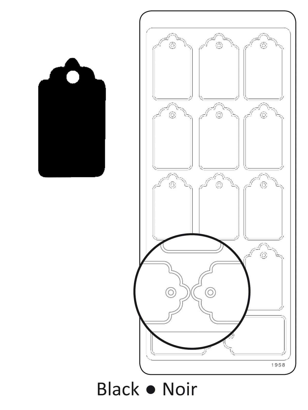 Vaessen creative • sticker 10x23cm 10pcs zwart labels
