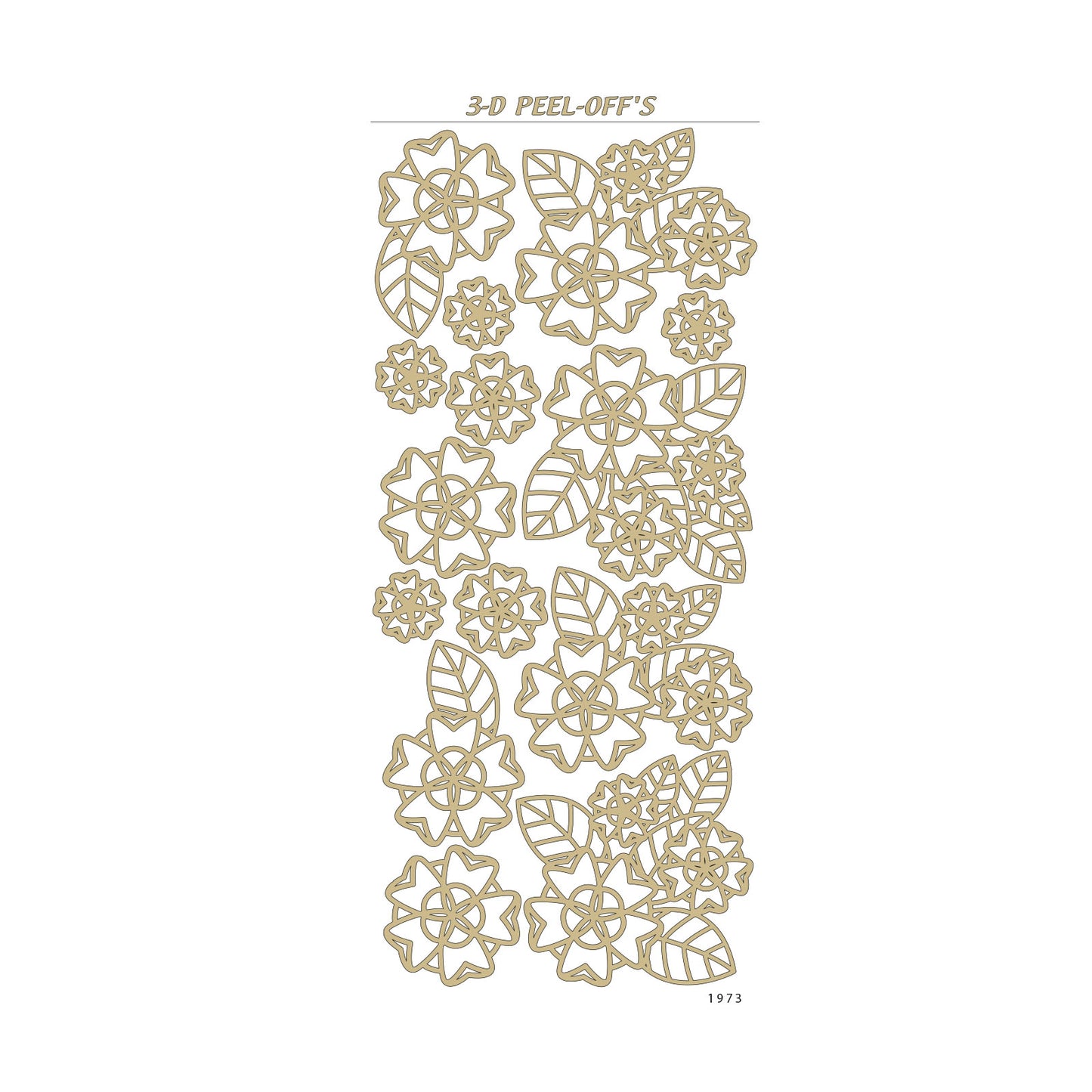 Vaessen creative • sticker 10x23cm 10pcs goud bloemen