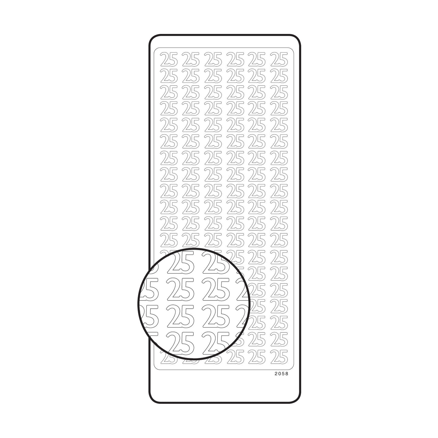 Vaessen creative • sticker 10x23cm 10pcs goud getal 25