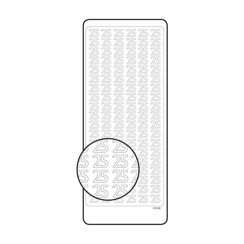 Vaessen creative • sticker 10x23cm 10pcs goud getal 25
