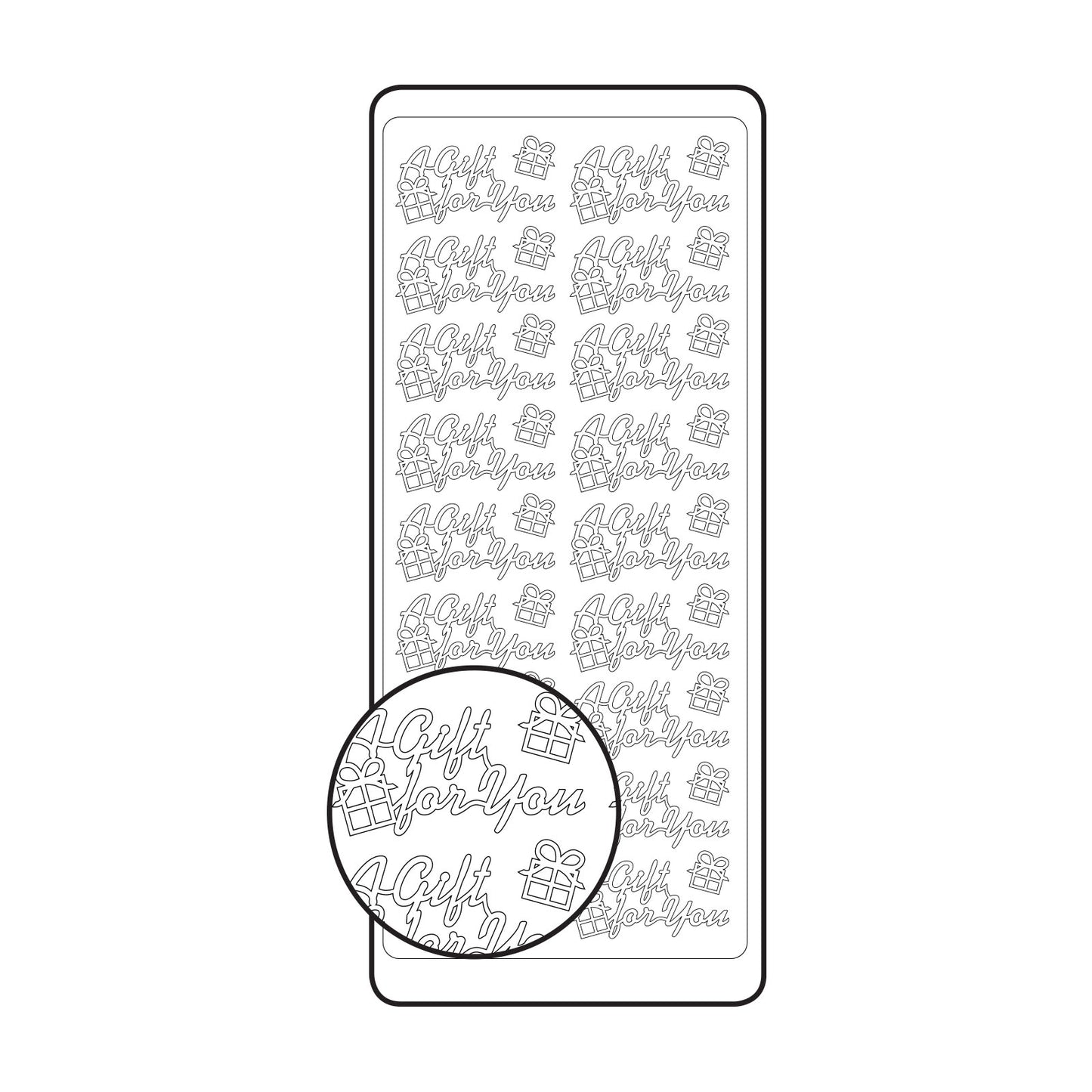 Vaessen creative • sticker 10x23cm 10pcs zilver a gift for you