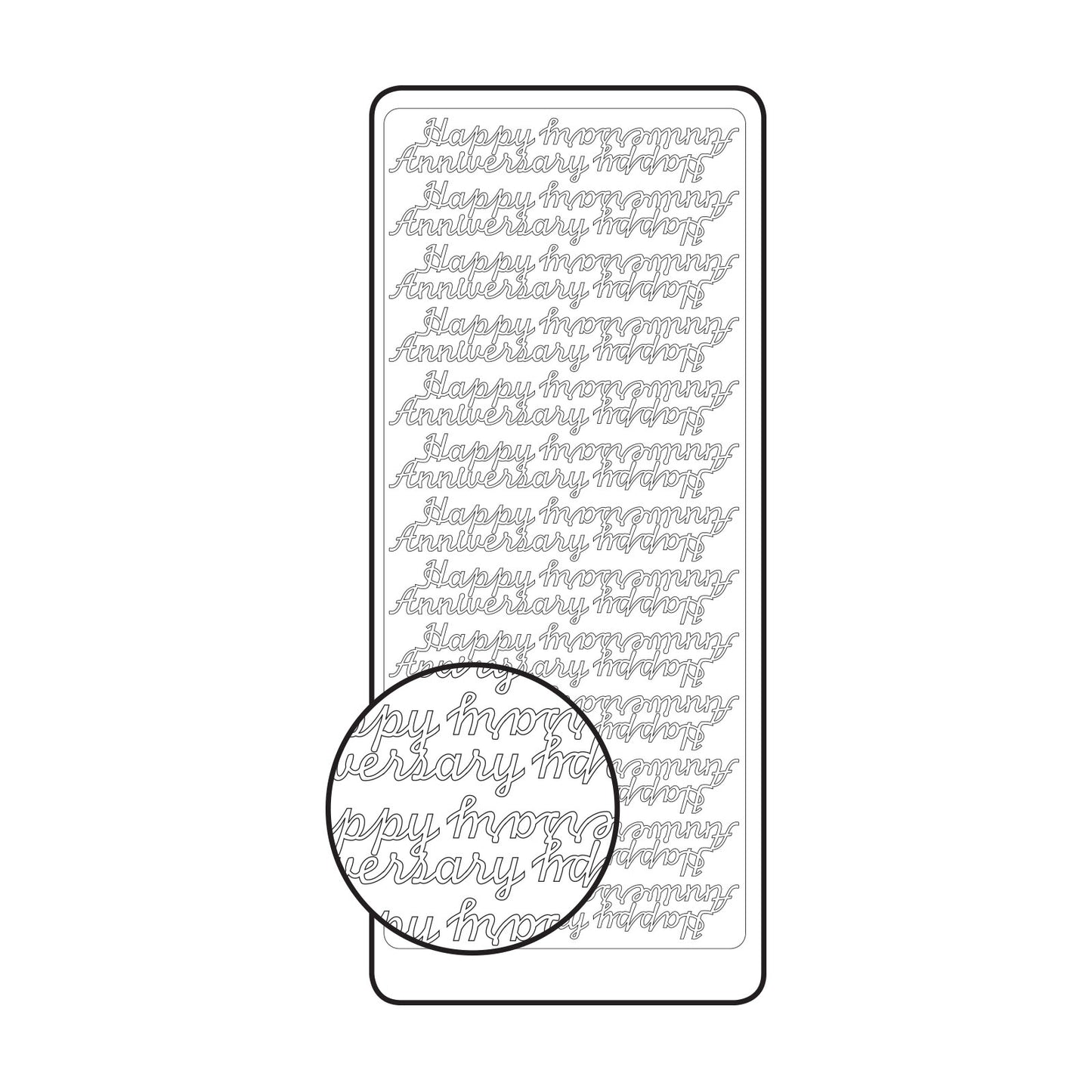 Vaessen creative • sticker 10x23cm 10pcs goud happy anniversary