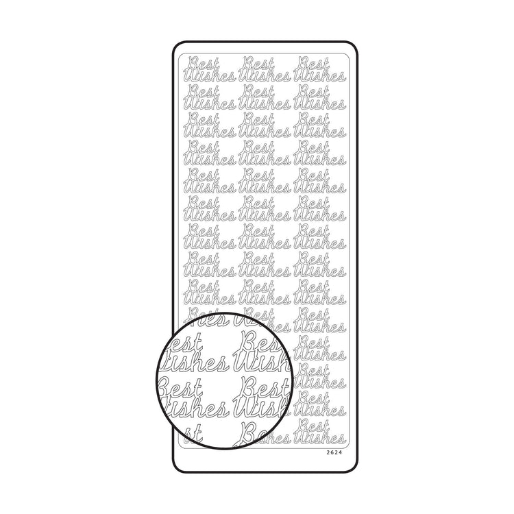 Vaessen creative • sticker 10x23cm 10pcs zilver best wishes