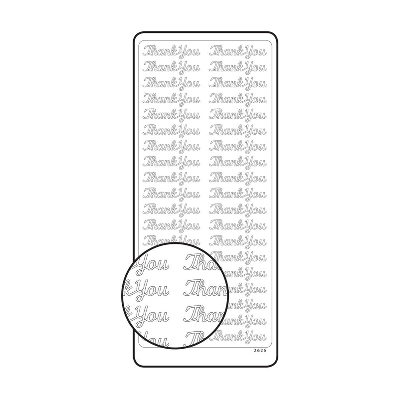 Vaessen creative • sticker 10x23cm 10pcs goud thank you