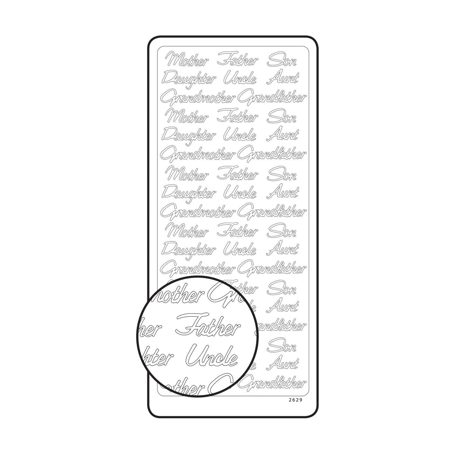 Vaessen creative • sticker 10x23cm 10pcs goud diverse engelse teksten