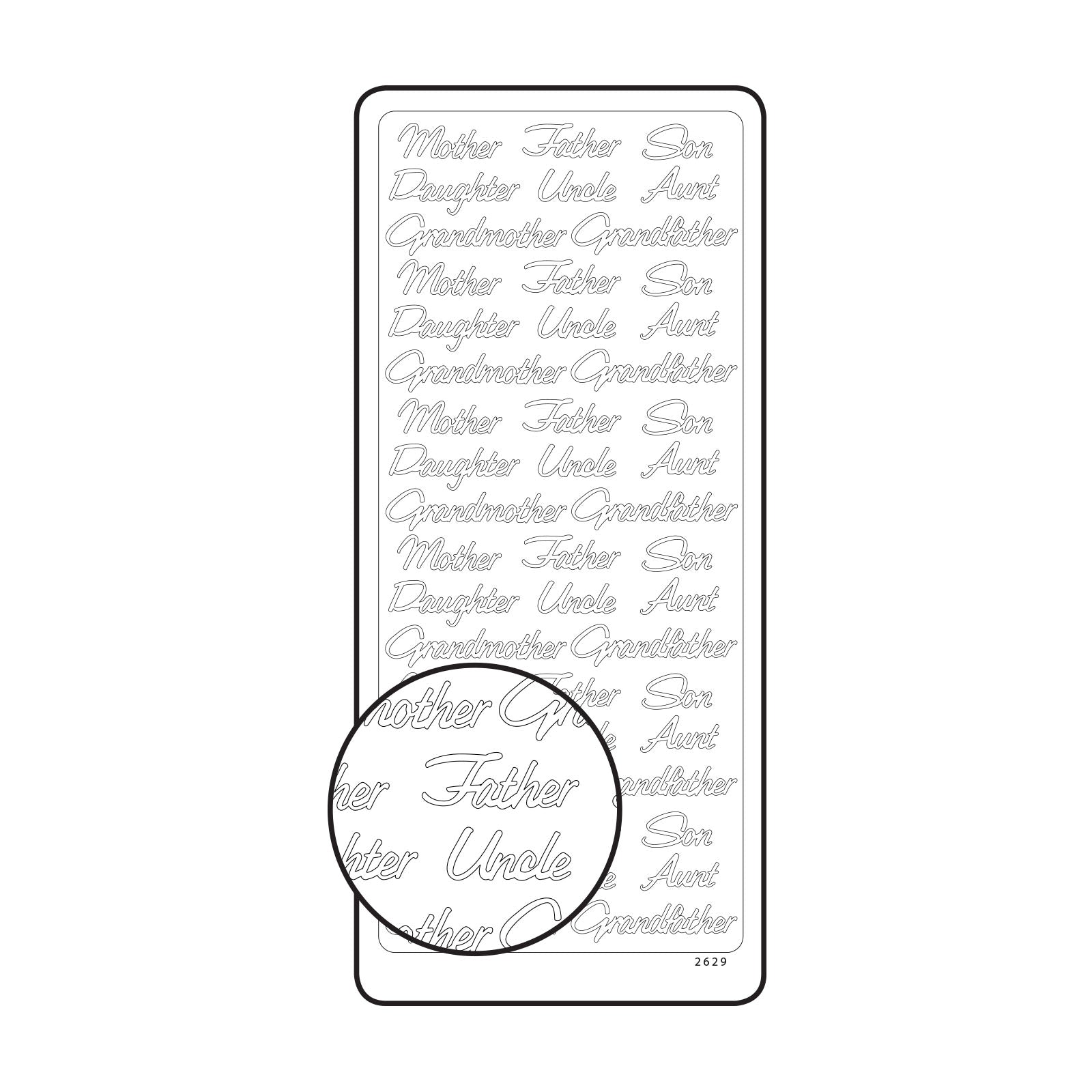 Vaessen creative • sticker 10x23cm 10pcs goud diverse engelse teksten