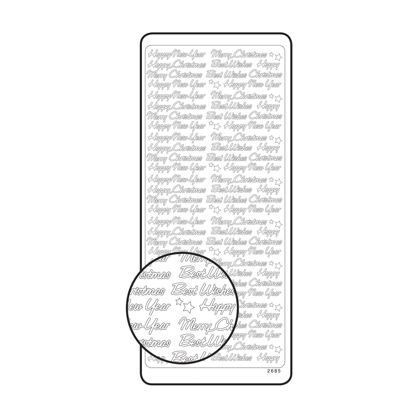 Vaessen creative • sticker 10x23cm 10pcs zilver diverse engelse teksten