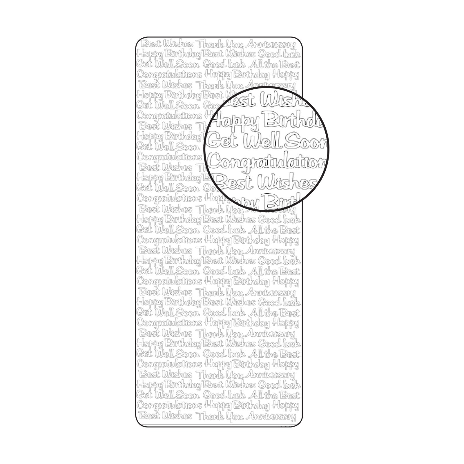 Vaessen creative • sticker 10x23cm 10pcs goud diverse engelse teksten
