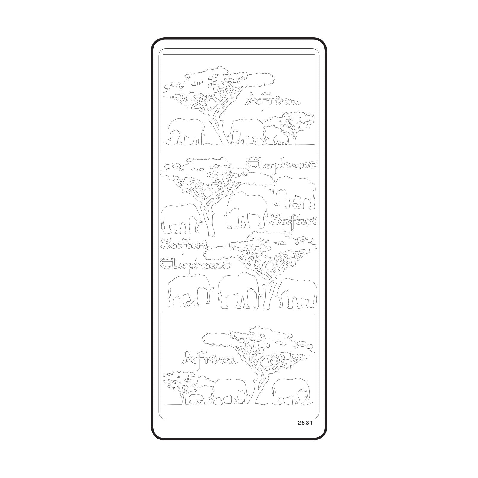 Vaessen creative • sticker 10x23cm 10pcs wit olifant