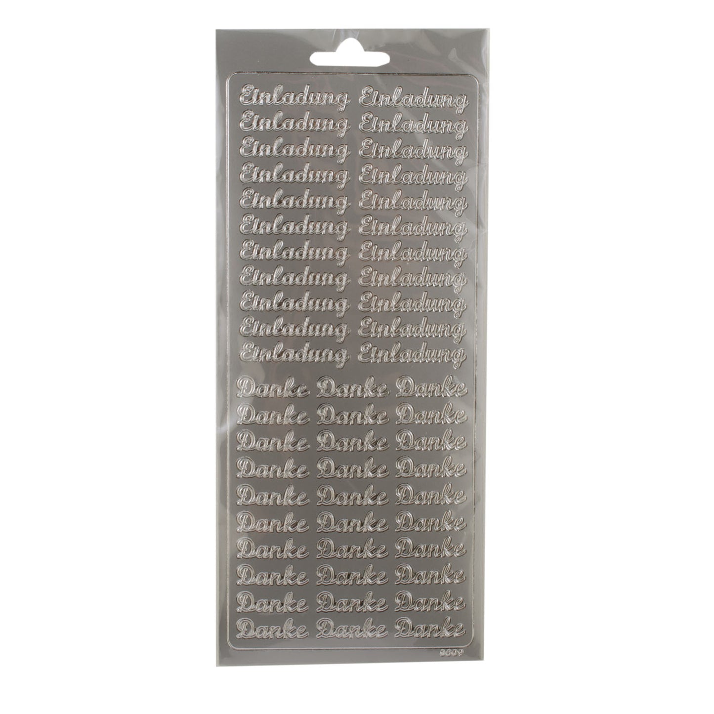 Vaessen creative • sticker 10x23cm 10pcs zilver danke - einladung