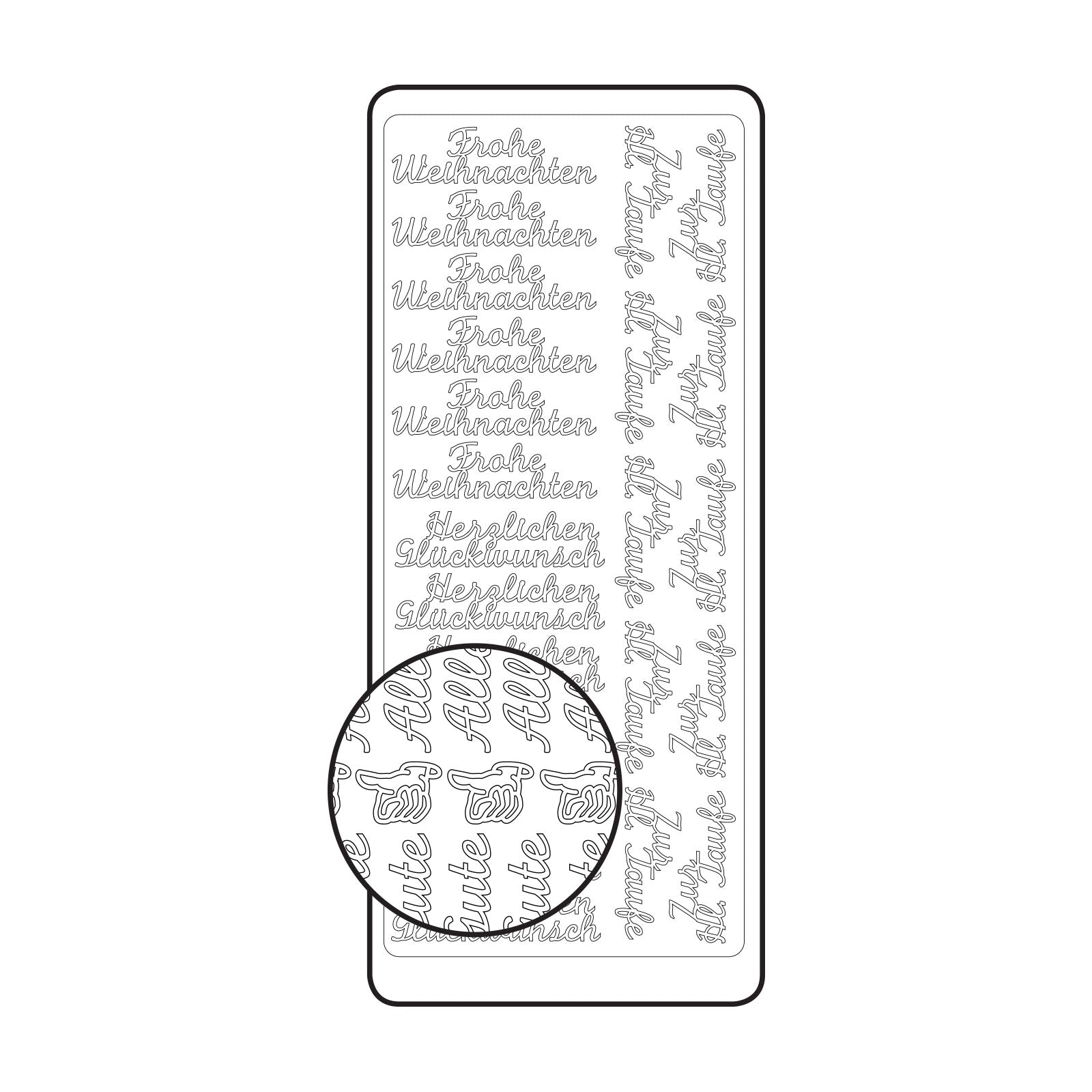Vaessen creative • sticker 10x23cm 10pcs goud diverse duitse teksten