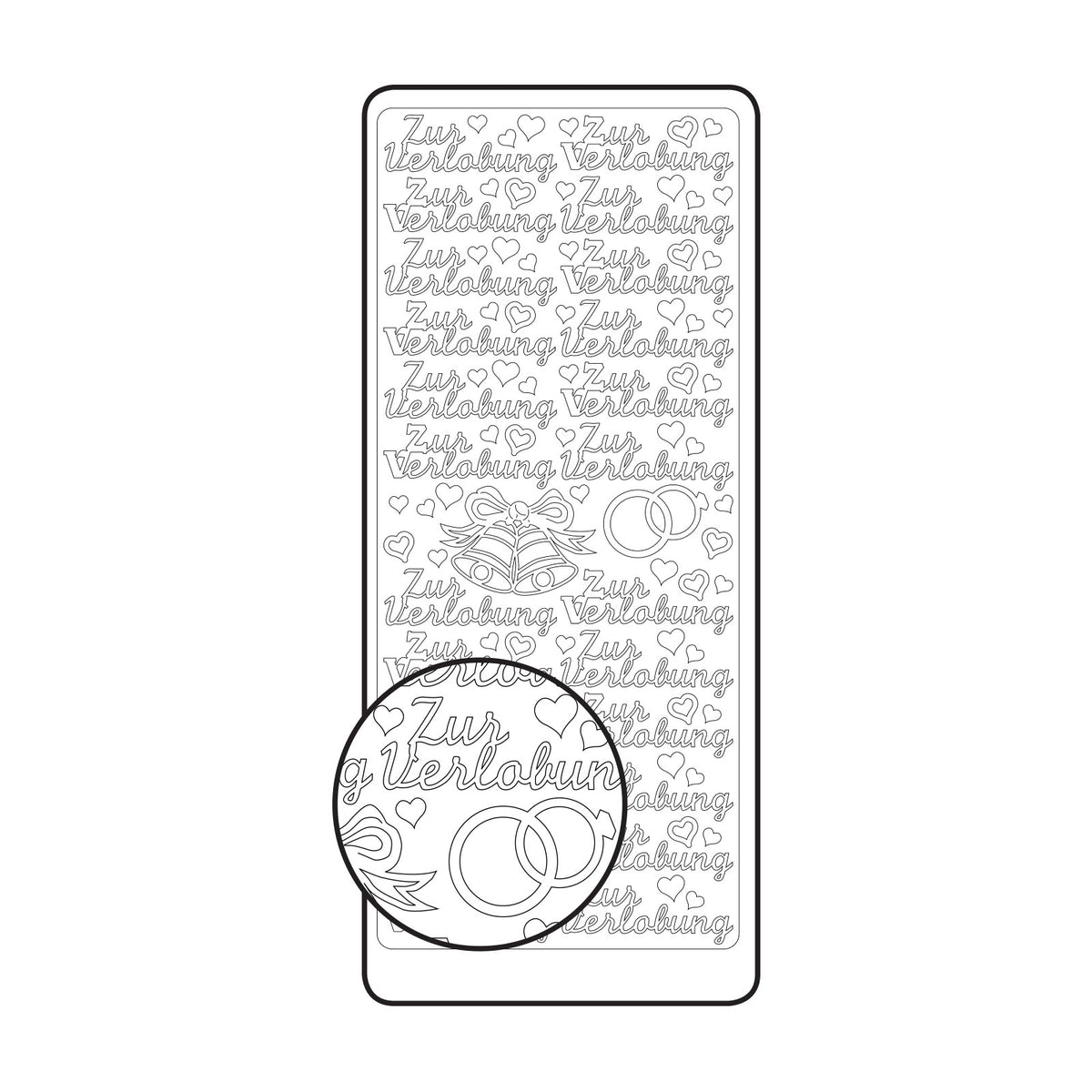 Vaessen creative • sticker 10x23cm 10pcs goud zur verlobung