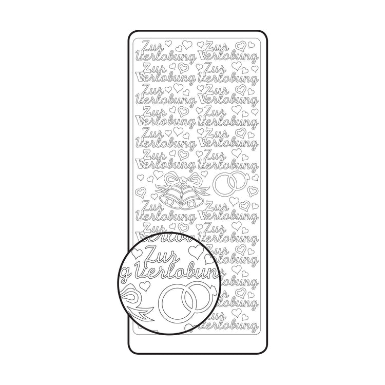 Vaessen creative • sticker 10x23cm 10pcs goud zur verlobung