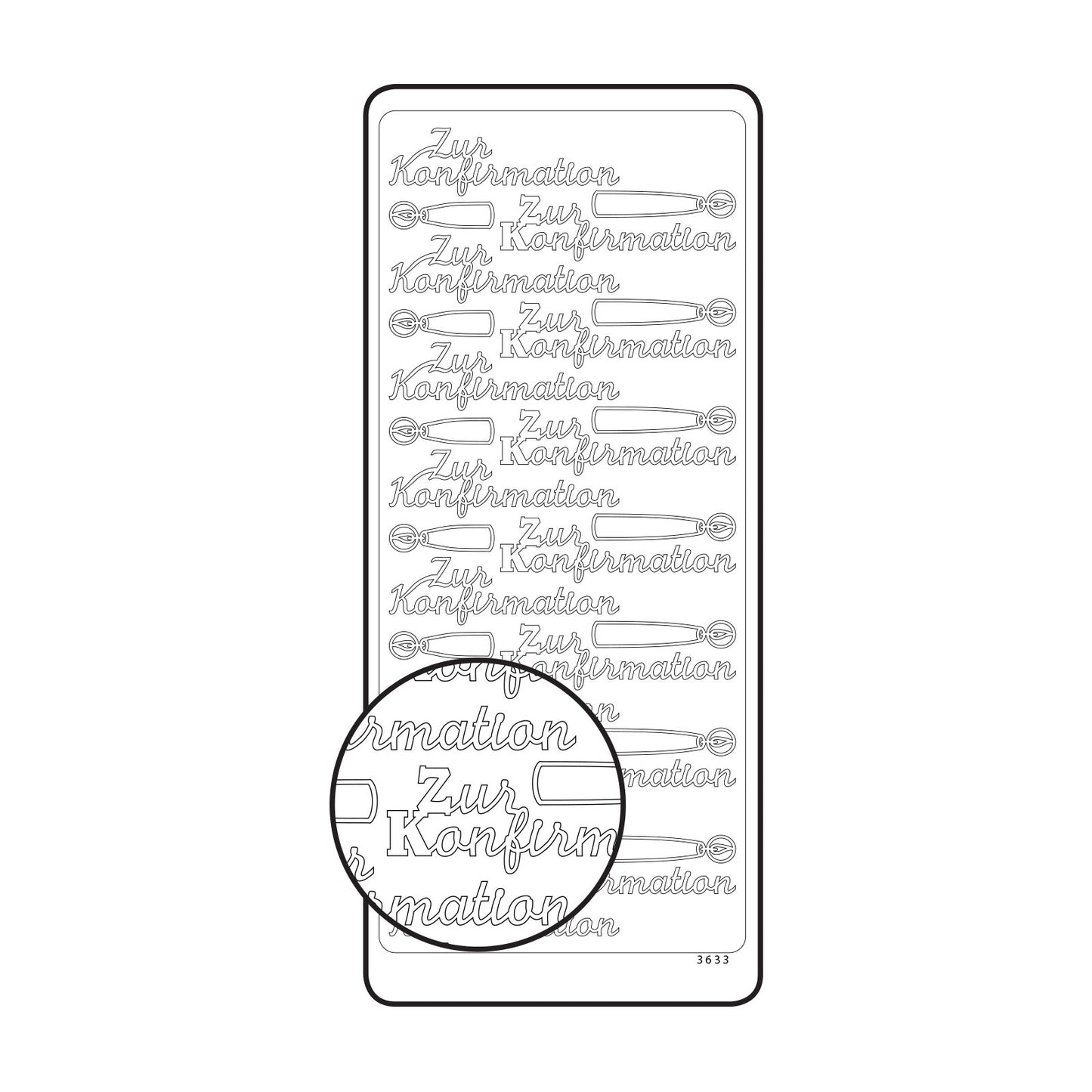 Vaessen creative • sticker 10x23cm 10pcs goud zur konfirmation