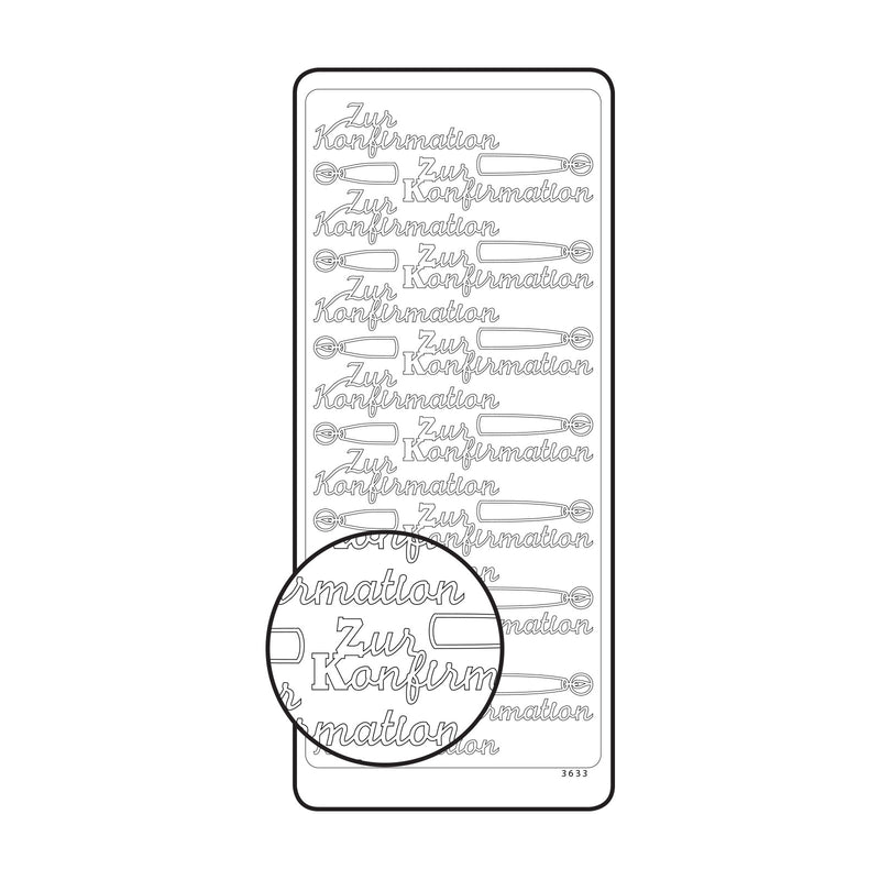 Vaessen creative • sticker 10x23cm 10pcs goud zur konfirmation