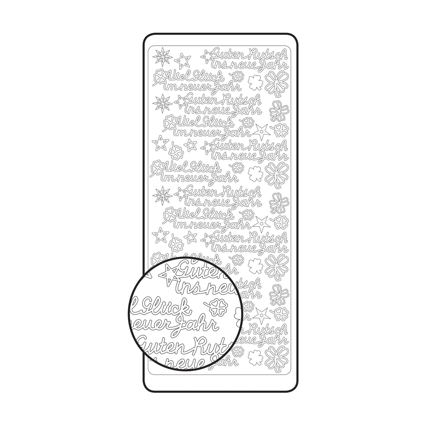 Vaessen creative • sticker 10x23cm 10pcs goud diverse duitse teksten