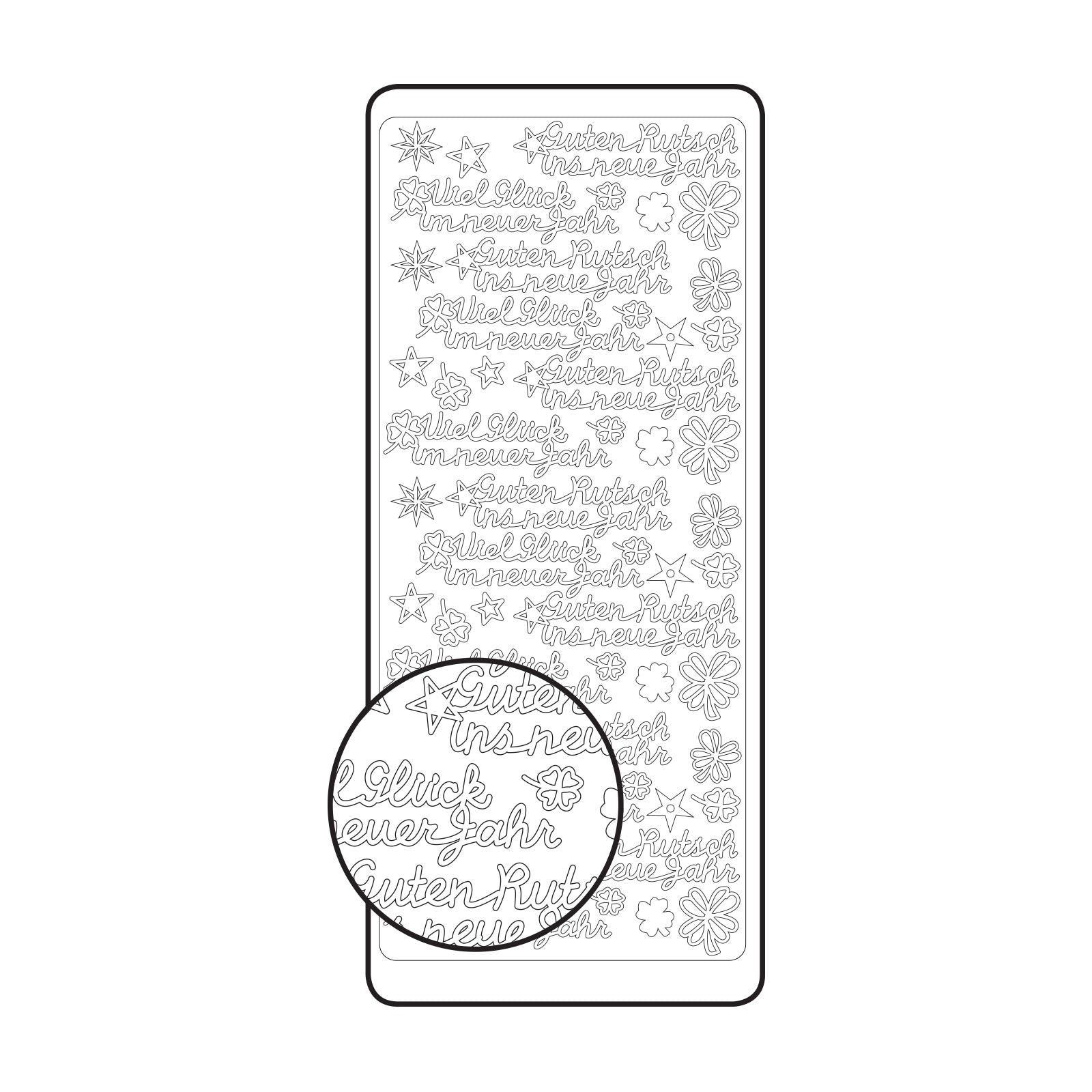 Vaessen creative • sticker 10x23cm 10pcs goud diverse duitse teksten