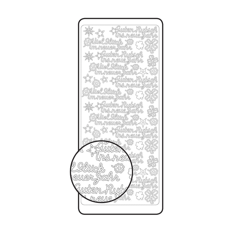 Vaessen creative • sticker 10x23cm 10pcs goud diverse duitse teksten