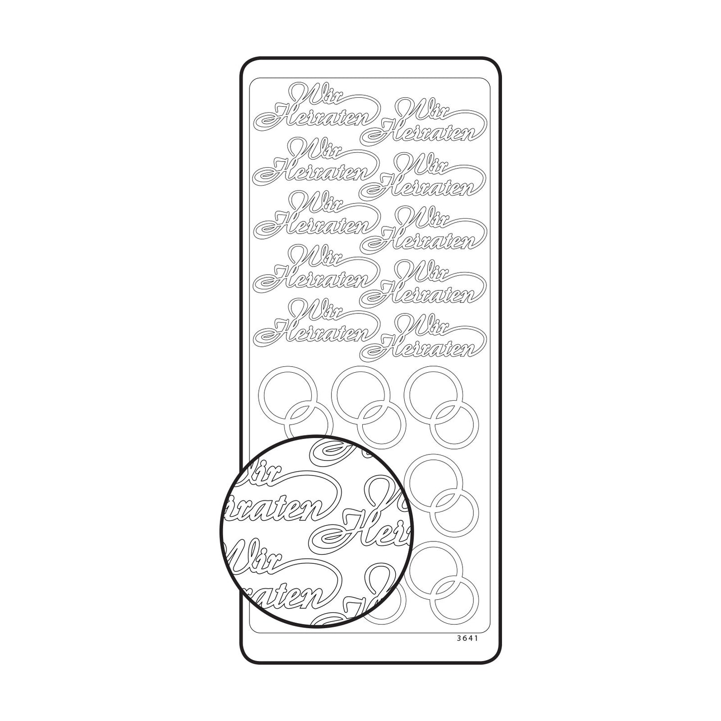 Vaessen creative • sticker 10x23cm 10pcs goud wir heiraten