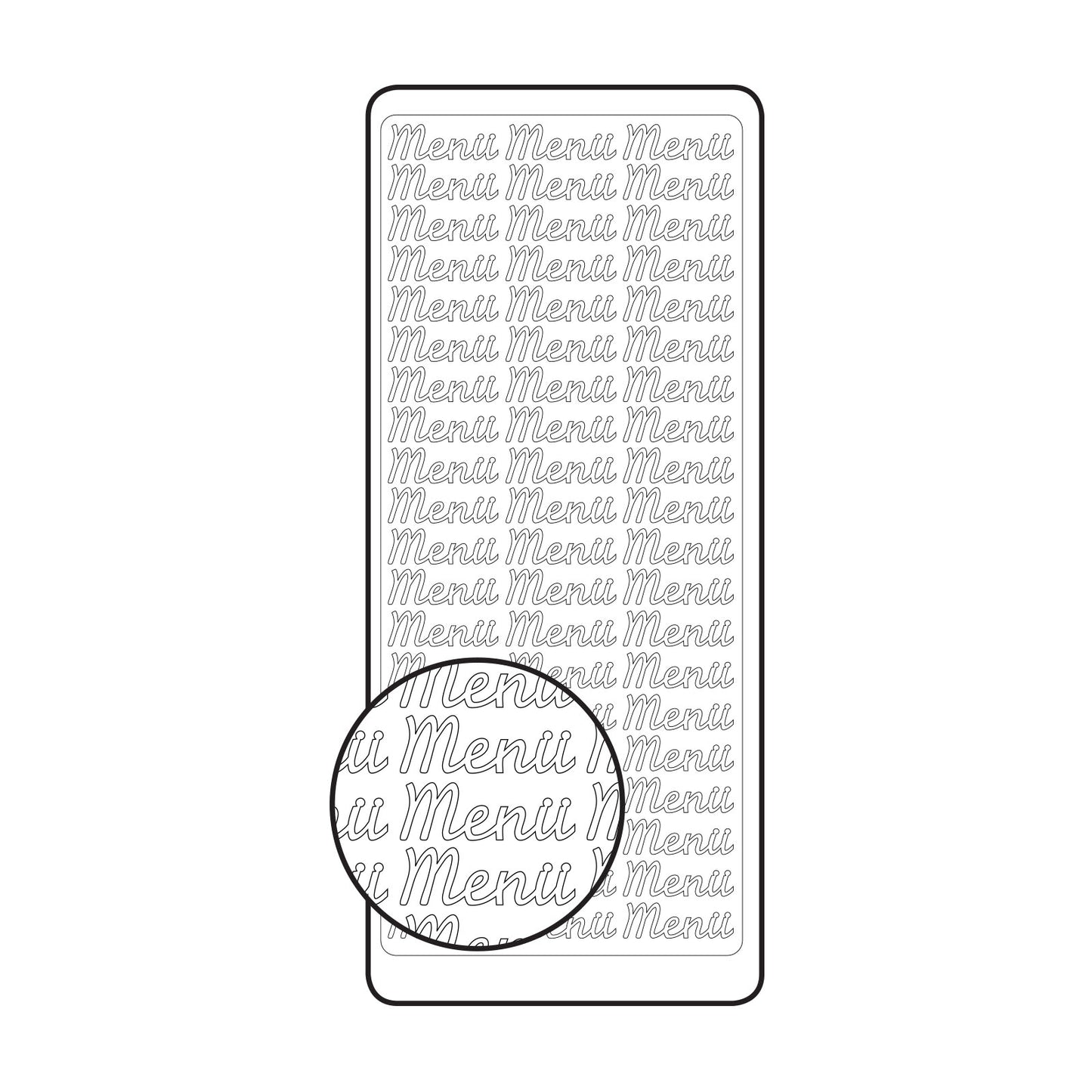 Vaessen creative • sticker 10x23cm 10pcs zilver menü