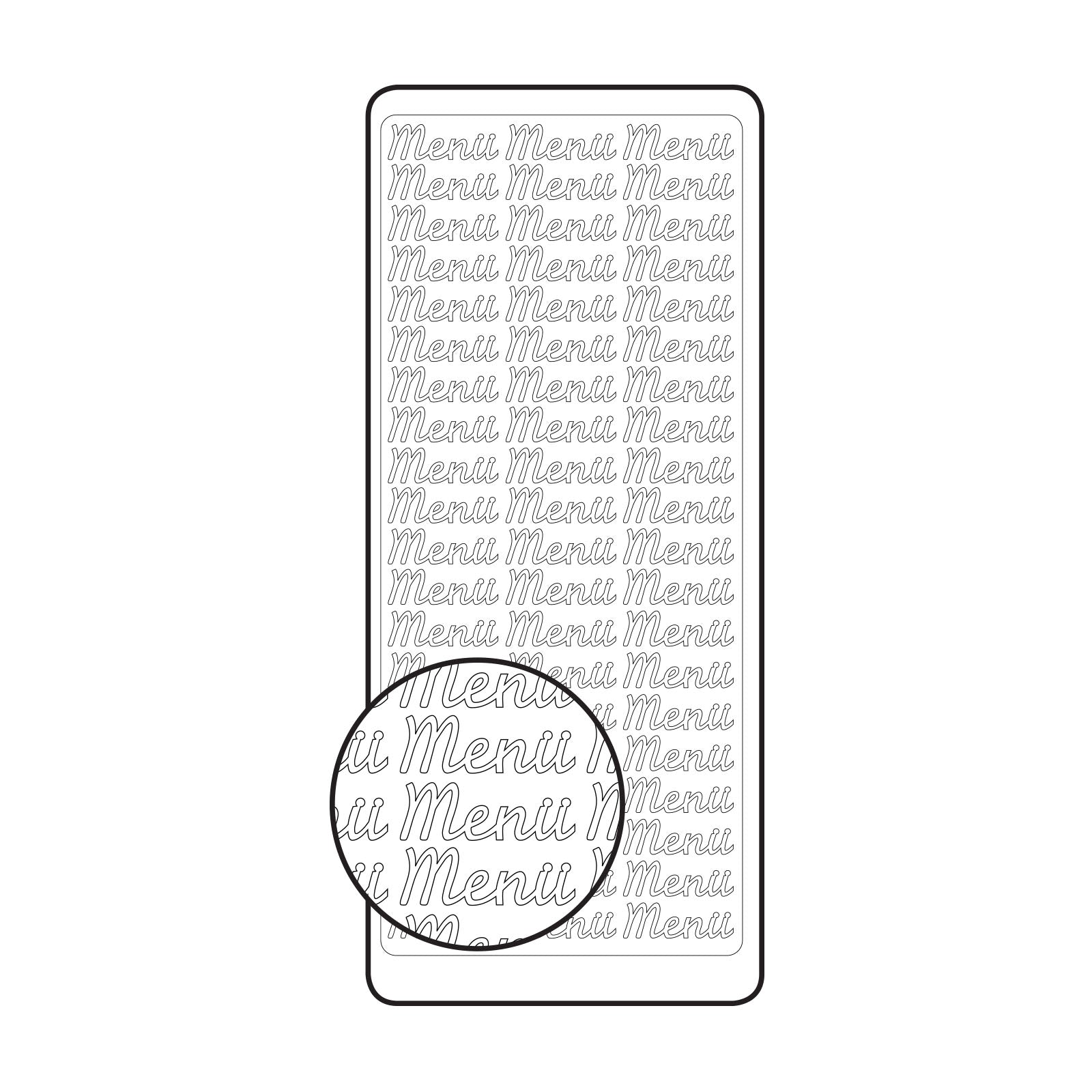 Vaessen creative • sticker 10x23cm 10pcs zilver menü