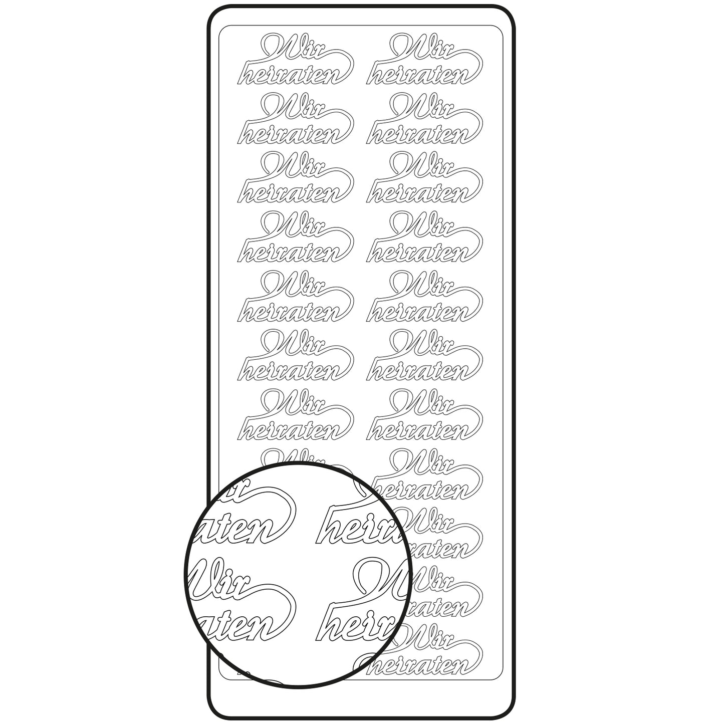 Vaessen creative • sticker 10x23cm 10pcs goud wir heiraten
