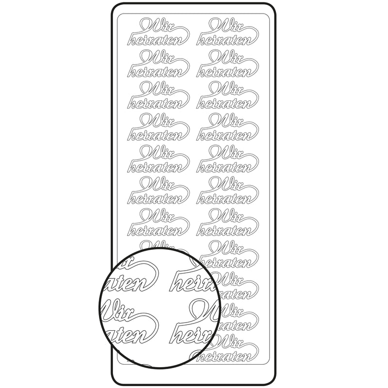 Vaessen creative • sticker 10x23cm 10pcs goud wir heiraten