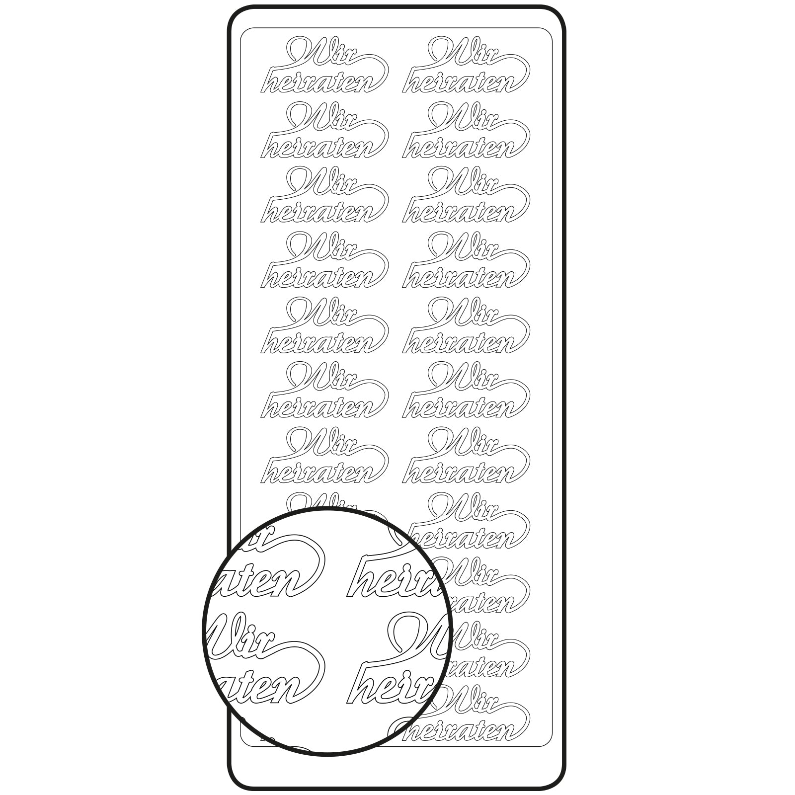 Vaessen creative • sticker 10x23cm 10pcs zilver wir heiraten