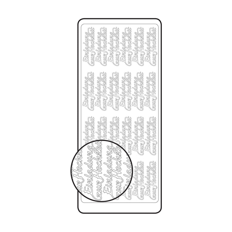 Vaessen creative • sticker 10x23cm 10pcs zilver einladung zur hochzeit