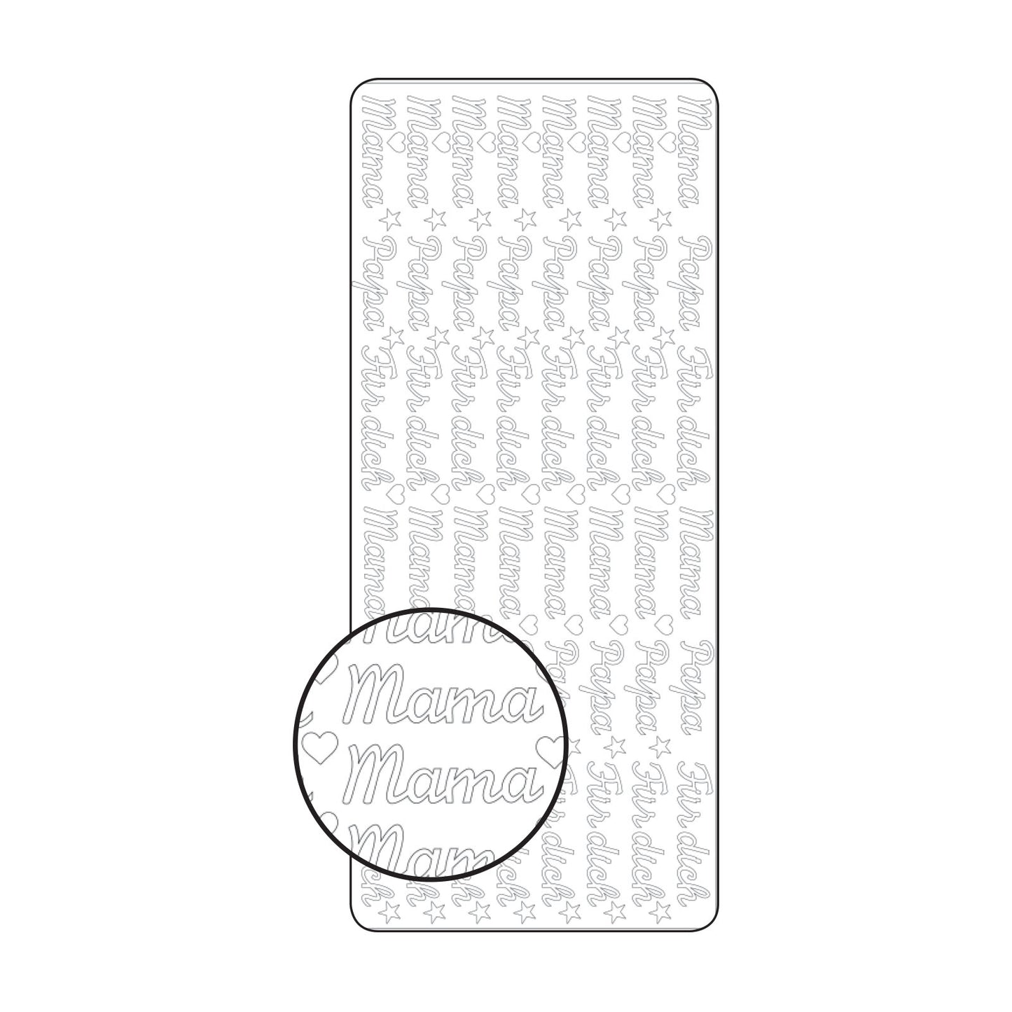 Vaessen creative • sticker 10x23cm 10pcs goud mama-papa